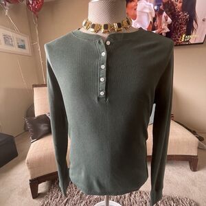 Levi's Shirt Women's Size 1X Henley Waffle Knit Top Sweater Base Layer Hiking